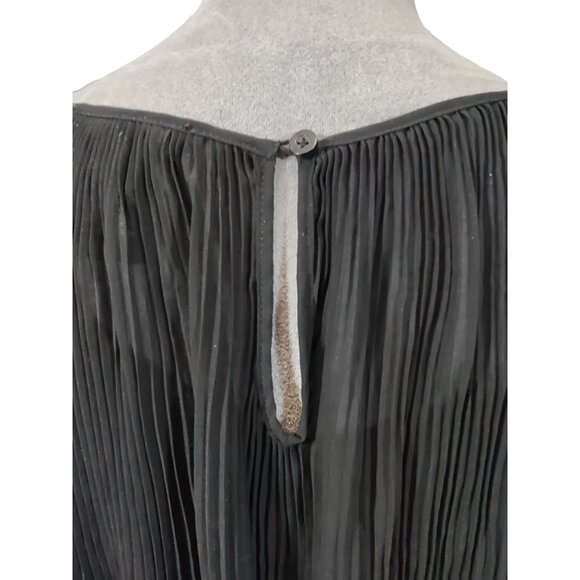 Grace Elements Blouse Womens XL Black Pleated Flowy Corpcore Classicore Feminine - Picture 6 of 8